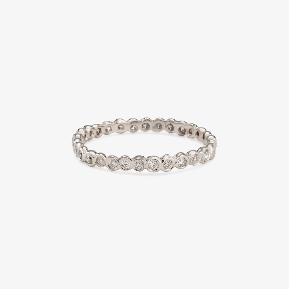 Satomi Kawakita white diamond circle eternity band ring platinum size 5 bridal